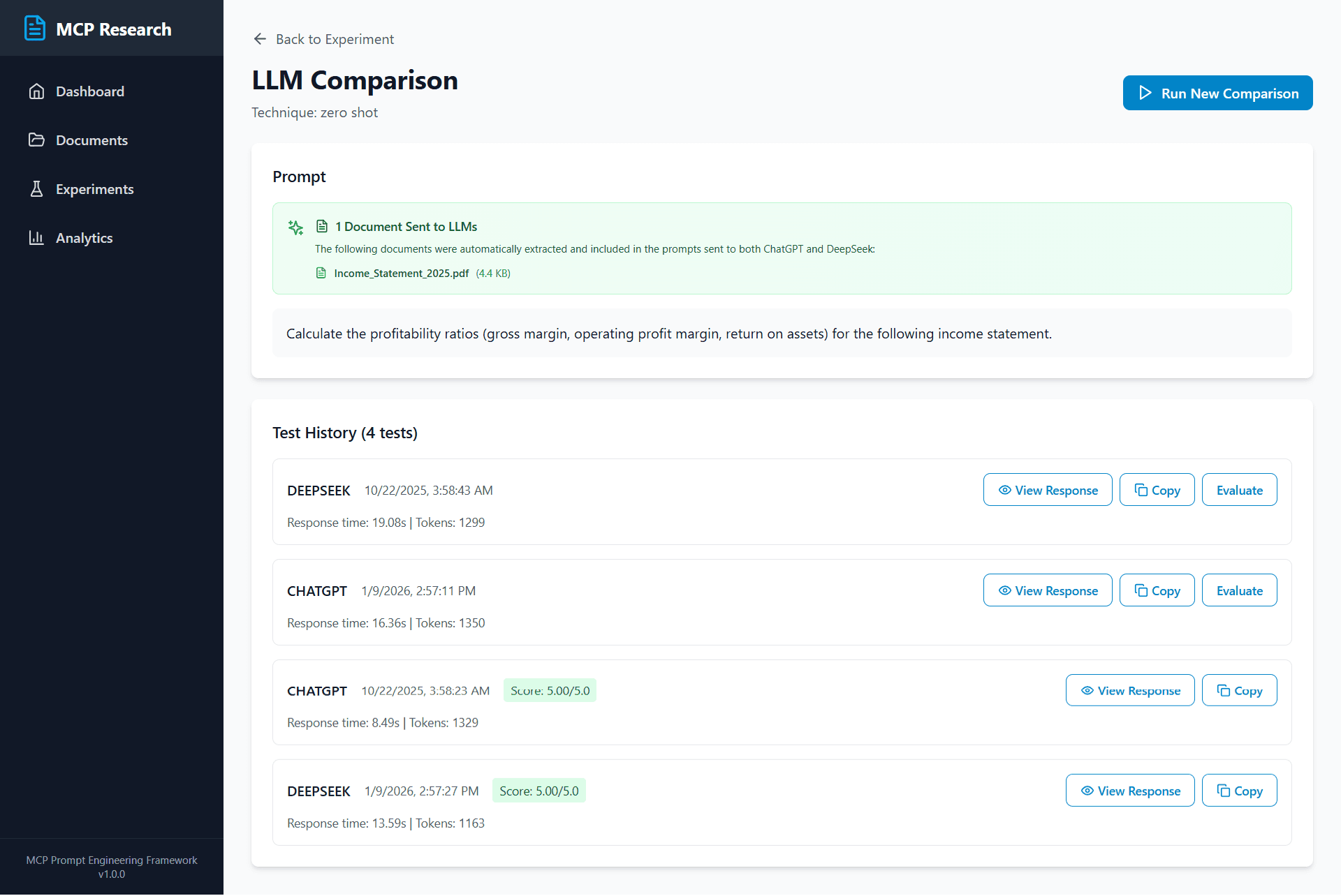 Side-by-Side Model Comparison