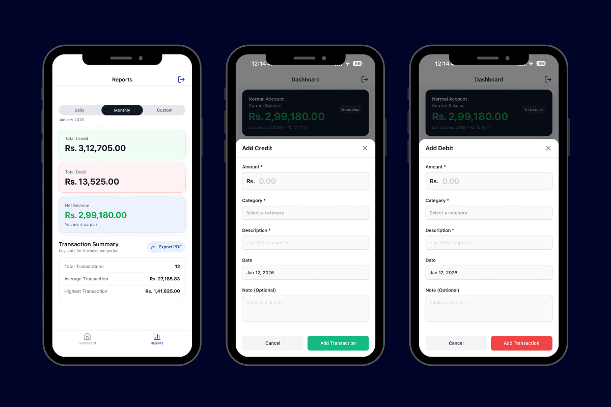 Transaction Management and Category Filtering